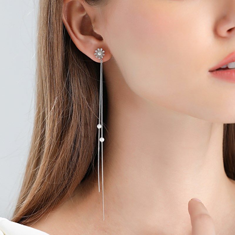 纯银珍珠流苏长款耳环女耳夹无耳洞高级感仙气森系超仙改良蚊香盘,饰品/流行首饰/时尚饰品新,耳夹,淘宝优惠券,粉丝福利购,淘宝优惠卷