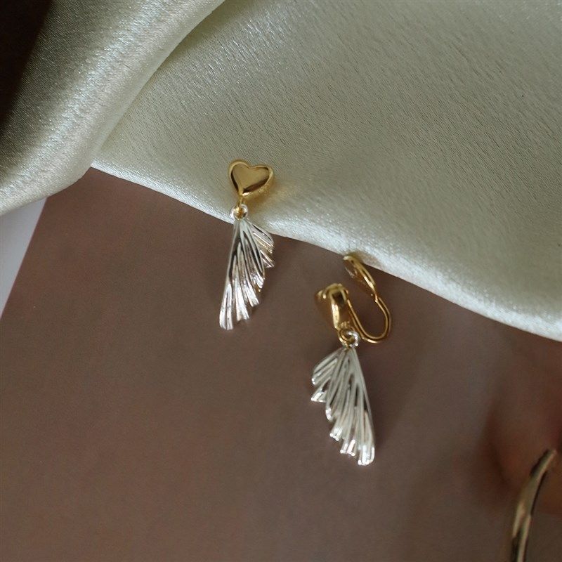 法式气质爱心鱼尾耳饰高级感精致金银撞色设计感小众独特耳环女夏,饰品/流行首饰/时尚饰品新,耳夹,淘宝优惠券,粉丝福利购,淘宝优惠卷