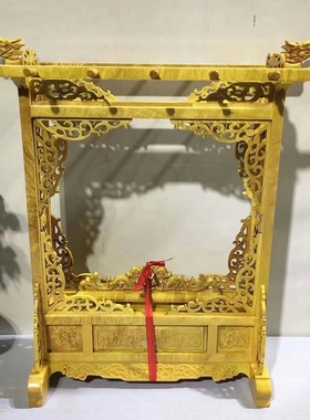 金丝楠双龙笔架带抽屉毛笔挂文房四宝毛笔挂笔搁摆件手工雕刻笔架