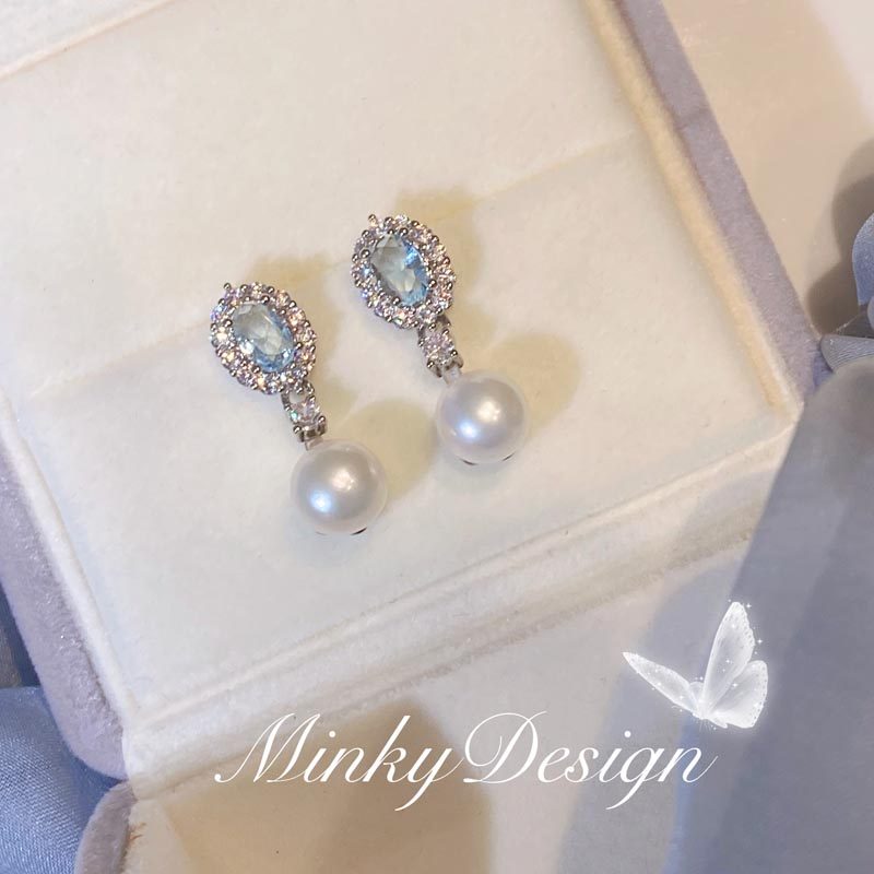 冰蓝珍珠耳饰蚊香盘耳夹无耳洞女小众流苏耳环2023新款爆款夏,饰品/流行首饰/时尚饰品新,耳夹,淘宝优惠券,粉丝福利购,淘宝优惠卷