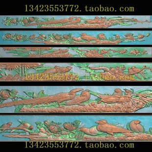 A精雕图浮雕灰度图扫描图深雕古建图新款横长花鸟锦鸡牡丹集合