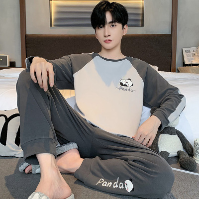 德绒睡衣男秋冬季长袖男款保暖加厚卡通青少年春秋薄绒家居服套装