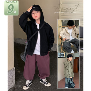 源源家童装2023新款男童卫衣外套春秋款儿童连帽开衫宝宝上衣洋派