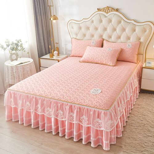 床裙款乳胶凉席三件套床罩床笠二合一夏季空调软席冰丝席子可折叠