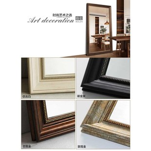 壁挂欧式 店卧室大带框壁挂镜 穿衣全身镜子落地试衣镜服装