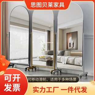 旋转全身镜穿衣落地镜子服装 店可移动间试衣镜显瘦美颜舞蹈镜
