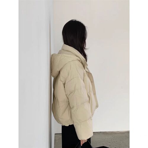 短款连帽羽绒服女羽韩版小个子宽松绒服女2024冬季新款外新款