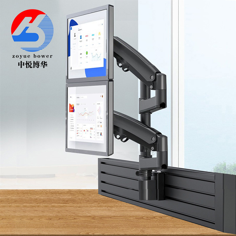伸缩旋转电脑显示器双屏支架屏风指挥台监控调度台屏幕升降支架