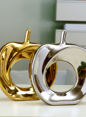 现代简约金银色客厅家居装饰品创意电视酒柜陶瓷工艺品摆件艺术品