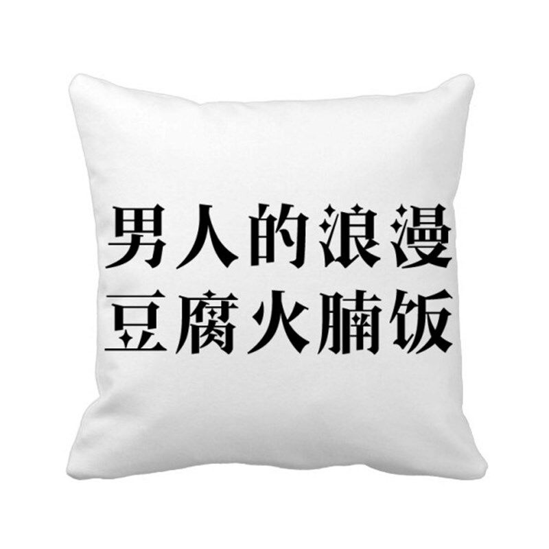 垫双面含芯礼物标语男人的浪漫豆腐火腩饭方形抱枕学校幼儿园装饰