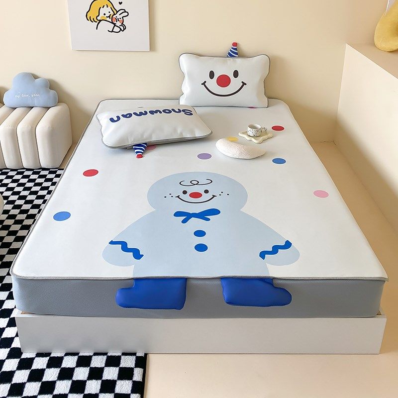 可机洗床笠款凉席夏天2024新款儿童冰丝席三件套夏季可折叠空调席,床上用品,冰丝席,淘宝优惠券,粉丝福利购,淘宝优惠卷