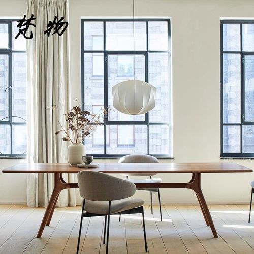 新中式茶桌现代书桌黑胡桃木全实木简约侘寂风定制大小户型家用桌