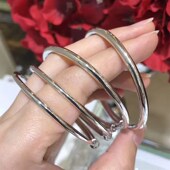 光圈圆棍手镯PT950铂金精品手环正圆型推拉空实心定制情人节生日