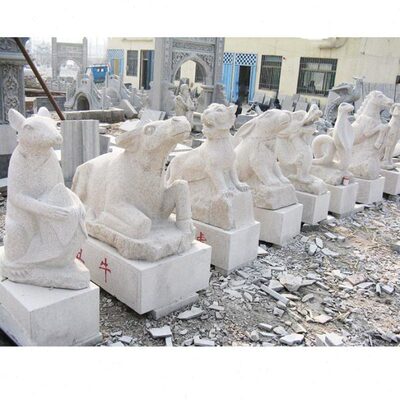 十二生肖石雕马头汉白玉芝麻白大理石雕塑二十四孝图五禽戏石雕