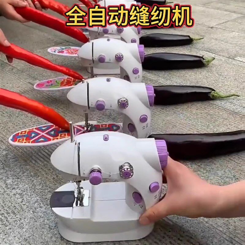 家毅202缝纫机家用小型电动迷你手动台式多功能脚踩全自动缝纫机图片