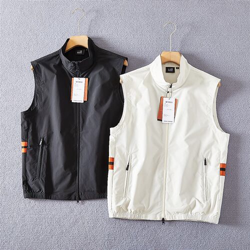 意奢Z系 高端立领双拉链马甲双面异纹肌理抗皱弹力透气男背心无袖
