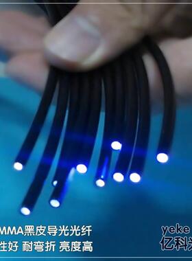 软质黑皮导光光纤 地埋泳池光导纤维 模型设备指示灯照明传光线管