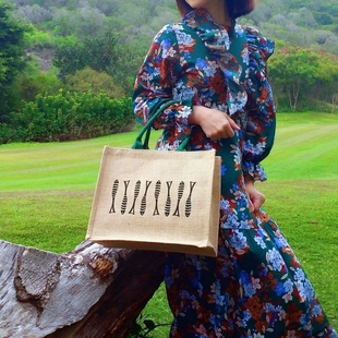 田园风拉链棉麻女包麻布书袋子手提袋帆布包上班文艺手提电脑包女