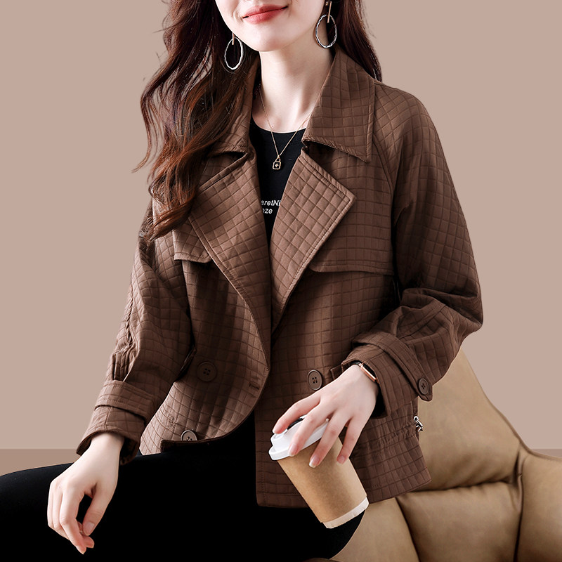 短款风衣女款2024新款秋季今年流行小个子洋气质抽绳收腰女士外套图片