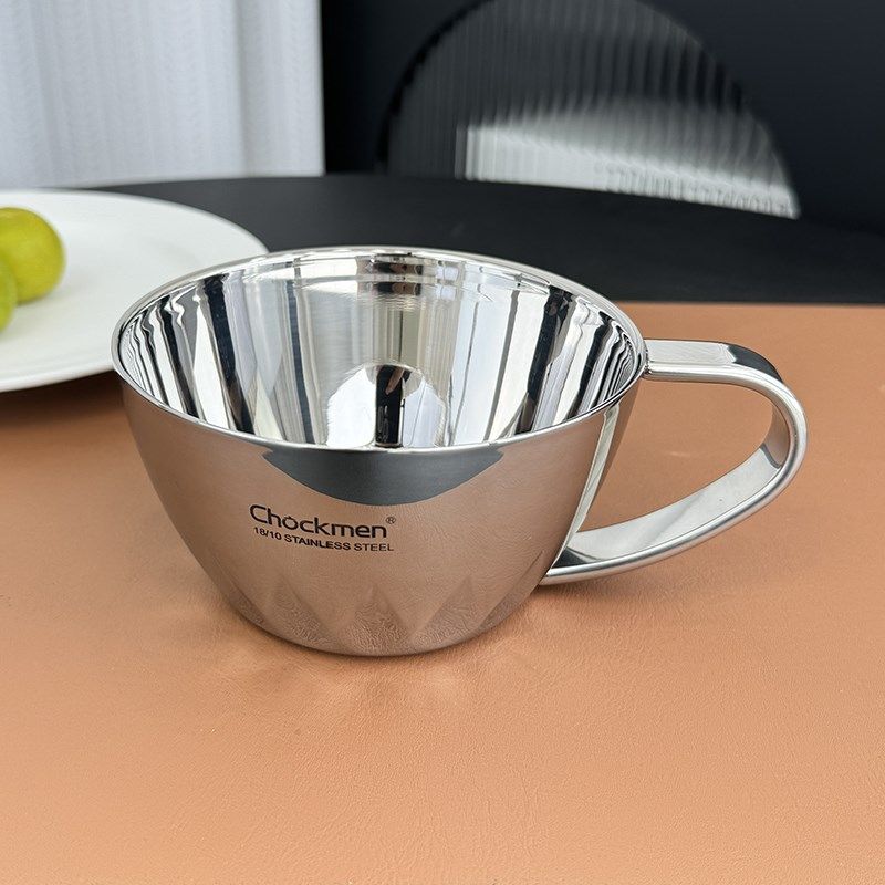 18/10不锈钢带手柄双层碗早餐燕麦牛奶杯隔热防烫莲花碗吃饭喝汤,餐饮具,碗,淘宝优惠券,粉丝福利购,淘宝优惠卷