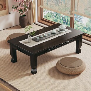 榻榻米茶几实木中式矮桌茶桌飘窗桌阳台古风小桌子家用炕桌吃饭桌