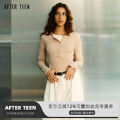针织衫 AFTER 女 显瘦打底 可叠穿长袖 TEEN兰精天丝羊毛 亨利领修身