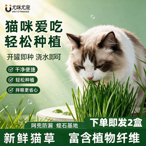 尤咪尤宠懒人猫草猫咪排毛球零食