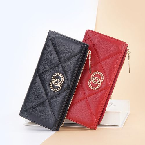 钱包女长款零钱包女士卡包大容量时尚休闲小手包女韩版搭扣多卡位