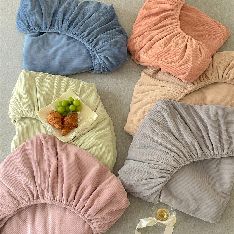 A类纯色小清新雕花牛奶绒床笠单件床垫保护套席梦思床罩全包防尘,床上用品,床笠,淘宝优惠券,粉丝福利购,淘宝优惠卷