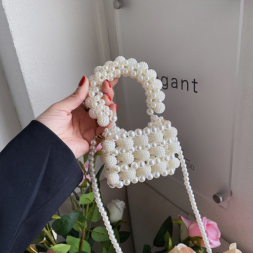 时尚洋气珍珠包包女童公主配饰包小女孩斜挎包外出百搭宝宝手提包