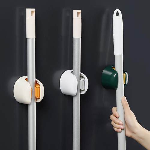 北欧拖把夹免打孔壁挂卫生间拖布扫把收纳挂架强力固定卡扣拖把架