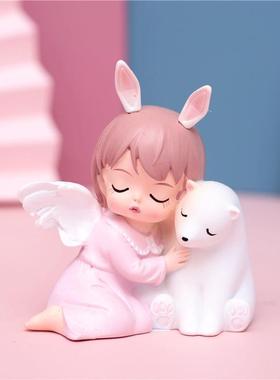 ins风汽车装饰摆件生日蛋糕摆设汽车内饰树脂工艺品房间新奇特