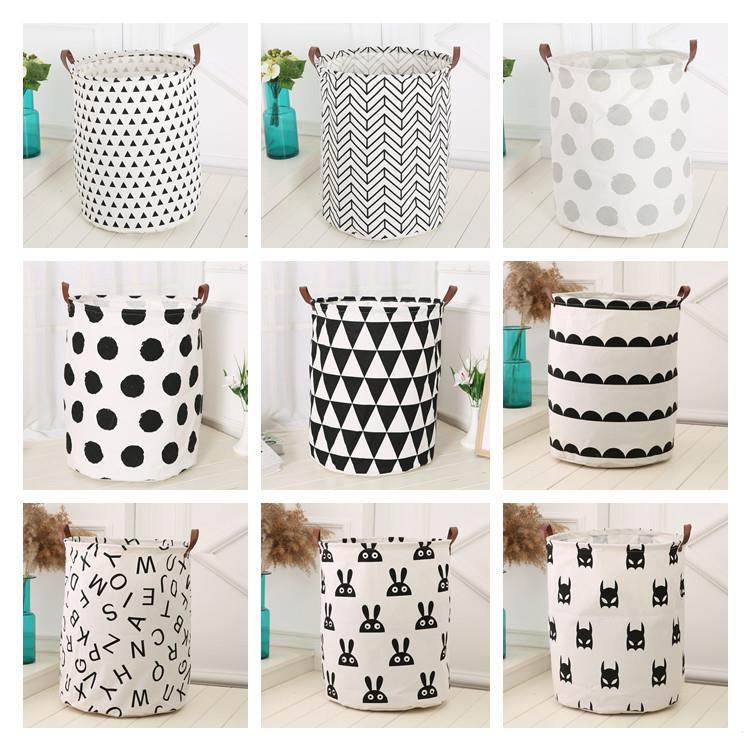 ins爆款收纳桶儿童提式玩具桶北欧家居真皮提手可站立帆布收纳袋