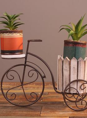 田园创意自行车工艺摆件花架花篮 热卖款金属工艺品家居摆饰
