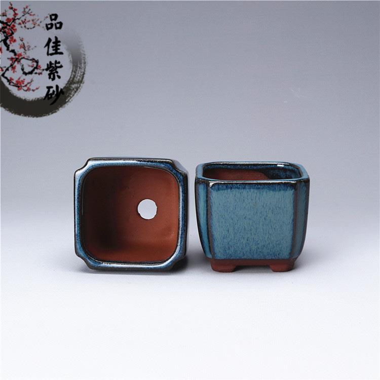 宜兴紫砂花盆釉水陶瓷多肉植物韩式盆景小花盆瓶微型花盆阳台