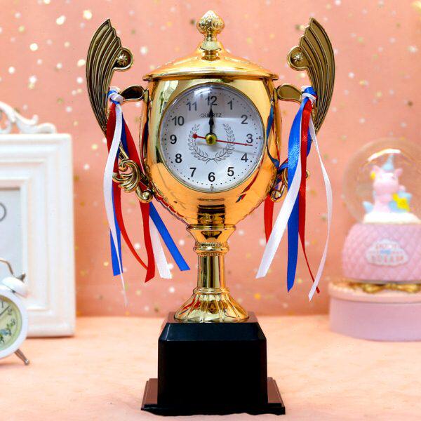 复古时尚个性摆件客厅时钟简约现代座钟地球仪创意欧式学生闹钟