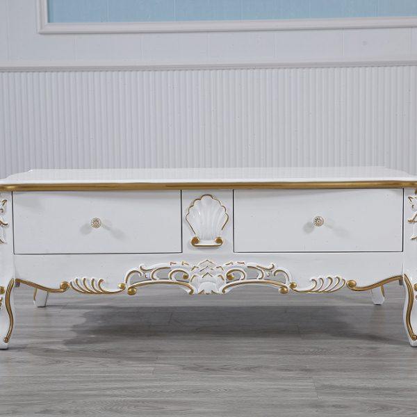 欧式茶几 沙发边几 客厅茶桌带抽屉实木桌功夫茶桌雕花新古典家具