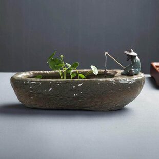 创意家用碗莲养鱼绿萝陶瓷水养专用缸花盆水培盆铜钱草长方形