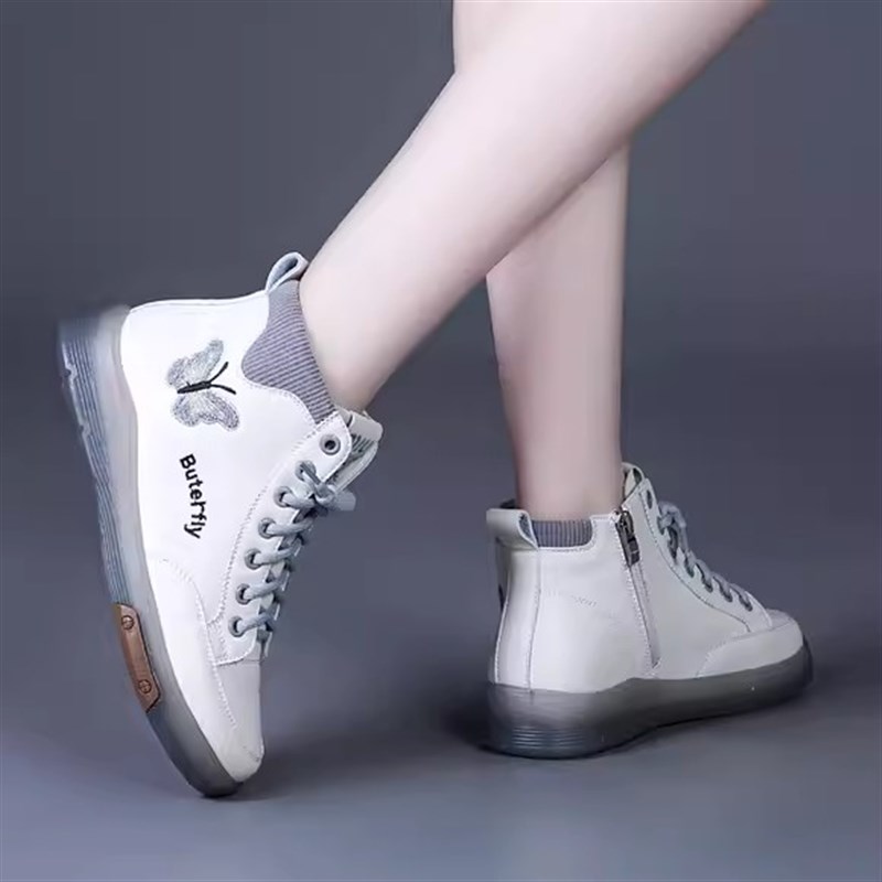 马丁靴女款靴子2024新款短靴真皮春高帮女士2025软底女鞋大码皮鞋图片