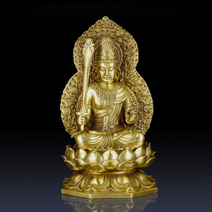纯黄铜虚空藏菩萨佛像摆件家居装饰属牛属虎本命佛佛像摆件虚空藏
