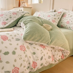 加厚牛奶绒冬季 保暖四件套230x230cm被套248x248床单180x220床品