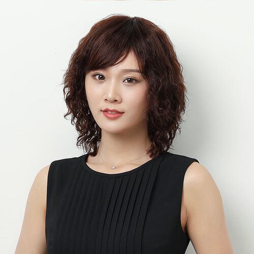 假发真发全真人发时尚新款羊毛卷发型短发女中长短卷发自然全头套
