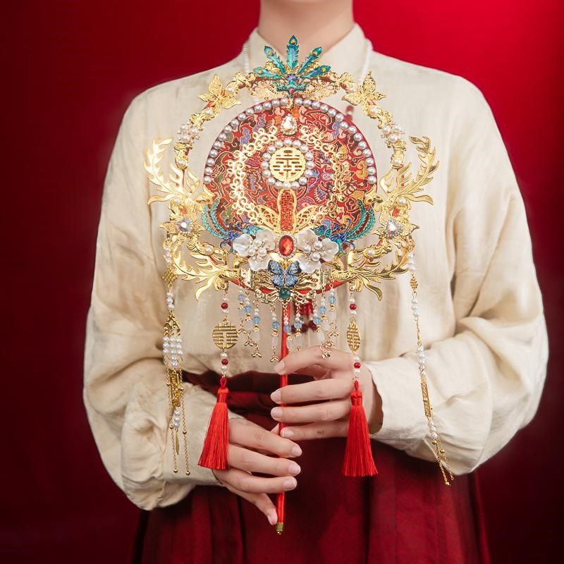 结婚团扇手工diy材料包新娘高级出嫁喜扇中式婚礼送闺蜜新婚礼物,家居饰品,工艺扇/团扇/喜扇/折扇,淘宝优惠券,粉丝福利购,淘宝优惠卷