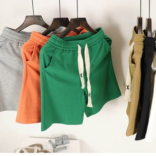 四分裤 纯棉卫裤 夏男 沙滩运动五分男中裤 重磅潮流纯色松紧休闲短裤