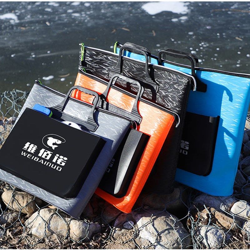 3D纹钓鱼手提包防水钓鱼收纳袋耐磨钓鱼专用手提袋可折叠鱼护包