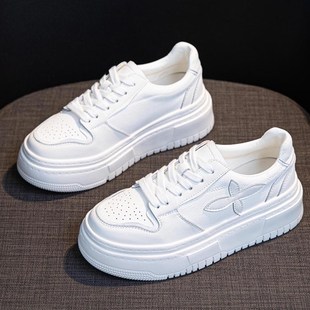 女款 厚底鞋 板鞋 真皮小白鞋 春秋女鞋 爆款 春季 百搭内增高 女2024新款