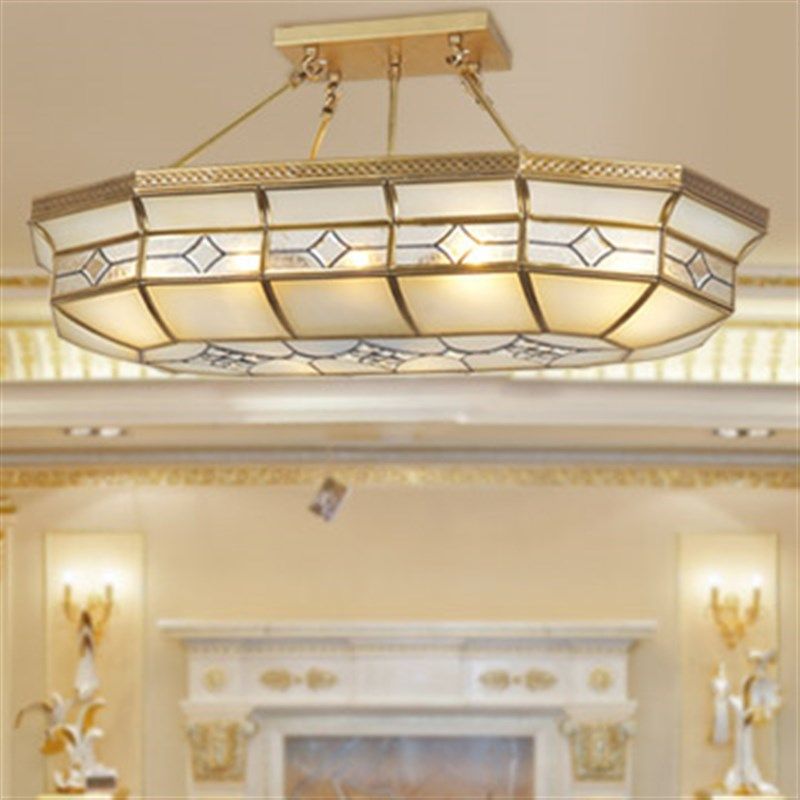 欧式客厅灯长形吊灯轻奢美式休闲区茶室灯现代简约焊锡灯全铜灯具,家装灯饰光源,客厅吊灯,淘宝优惠券,粉丝福利购,淘宝优惠卷
