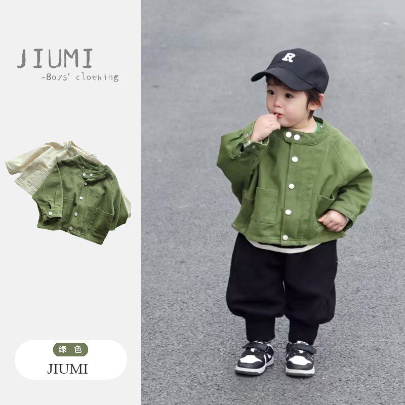 男童春装外套2024春季新款衣服拉链夹克衫男宝宝韩版宽松上衣套装图片
