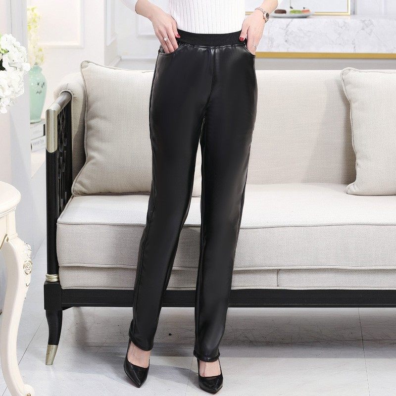 女士皮裤女宽松保暖妈妈高腰大码加肥加绒加厚中老年棉裤春秋款,女装/女士精品,打底裤,淘宝优惠券,粉丝福利购,淘宝优惠卷