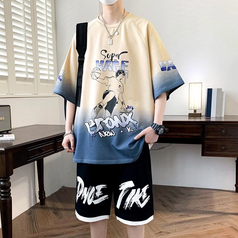 青少年学生短袖t恤套装12-15岁男孩帅气夏装13大童纯棉运动服一套,男装,T恤,淘宝优惠券,粉丝福利购,淘宝优惠卷